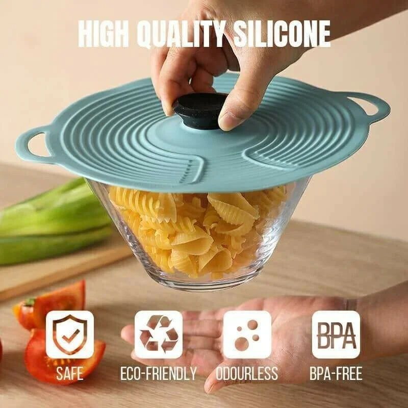 

Silicone Lids Cover Lid Food Covers Kitchen Containers Seal Preservation Lids Microwave Bowl Pans Pots Universal Cookware 4color