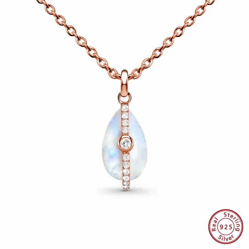 

Элегантное ожерелье из стерлингового серебра, подвеска в виде капли воды с цирконом для женщин