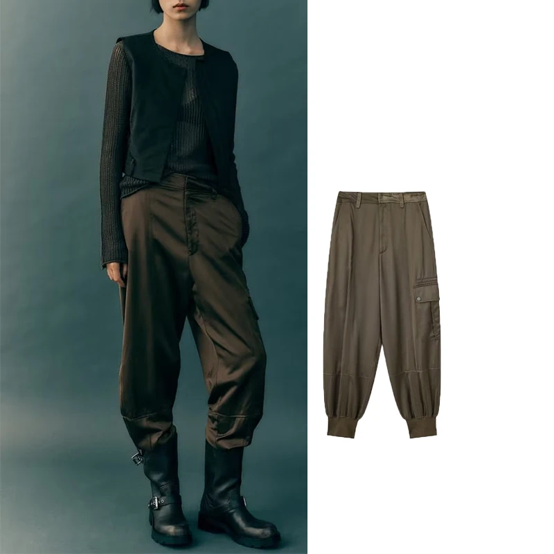 

Брюки для бега с завышенной талией, на молнии