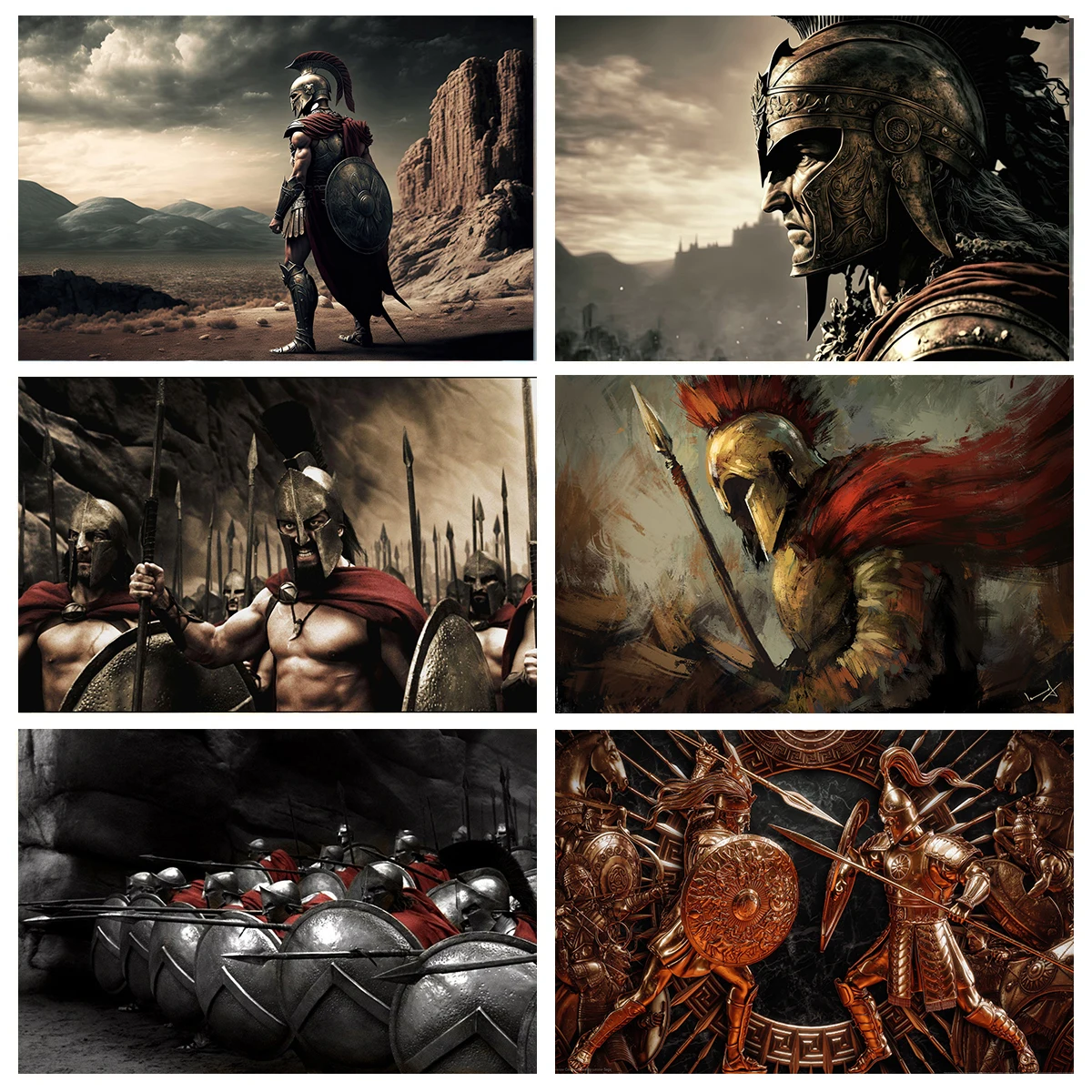 Древнегреческая мифология King Leonidas Спартанский солдат воины холст картина маслом