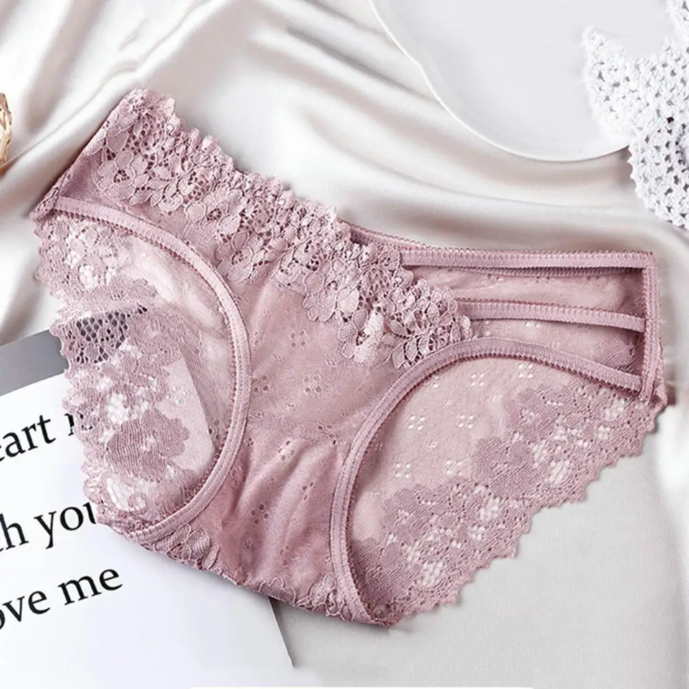 

Women Hollow Panties Comfortable Fashion Transparent Triangle Low Waist Daily Wearing Women Low Waist Underwear