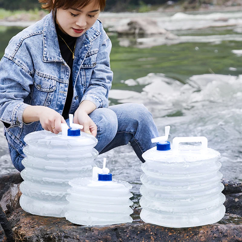 

Outdoor Foldable Bucket Travel Camping Shrink Water Container Water Bag Multi-function Self-driving Travel Portable Storage Tank