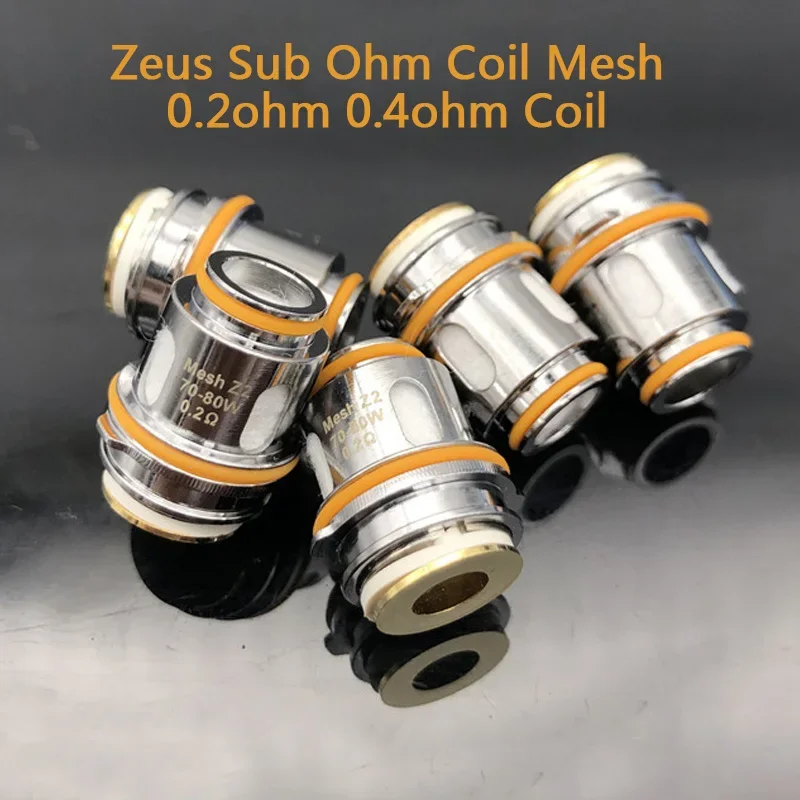 5 Pz/Lotto Zeus Sub Ohm Coil Mesh Coil Sostituzione Atomizzatore Coil Heads Z1 Z2 0.4Ohm 0.2Ohm Per Sigaretta Elettronica Zeus Sub Ohm Tank