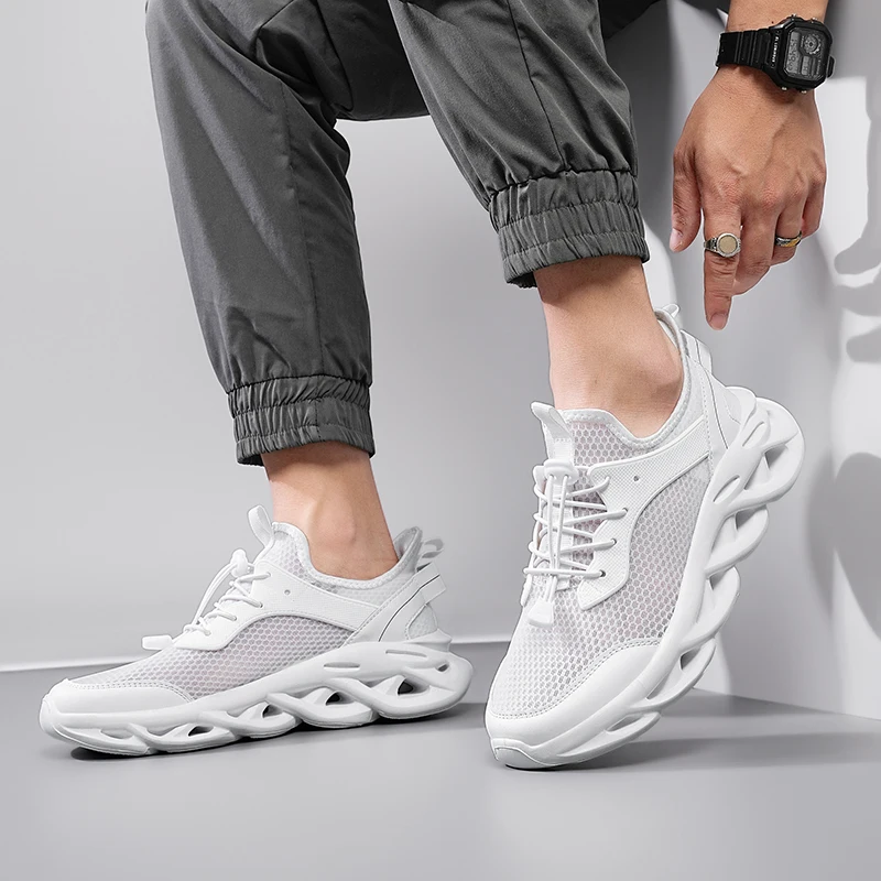 Кроссовки мужские сетчатые на шнуровке повседневные Сникерсы дышащая легкая