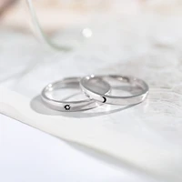 star moon ring love a pair of japanese light luxury long distance love silver plated sun moon pair ring adjustable