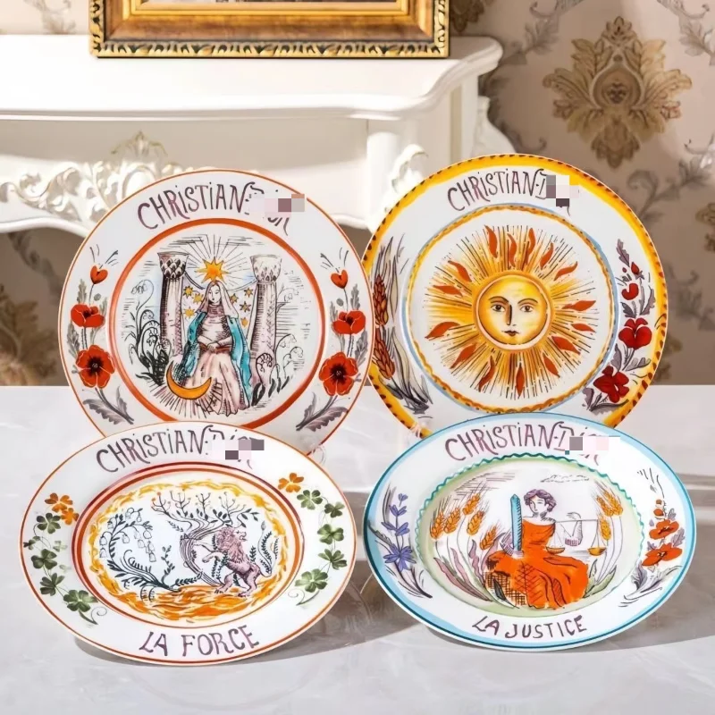 Креативная керамическая тарелка для стейка набор из 4 предметов домашняя ручной