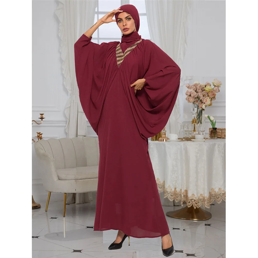 

Женское платье макси с рукавом летучая мышь