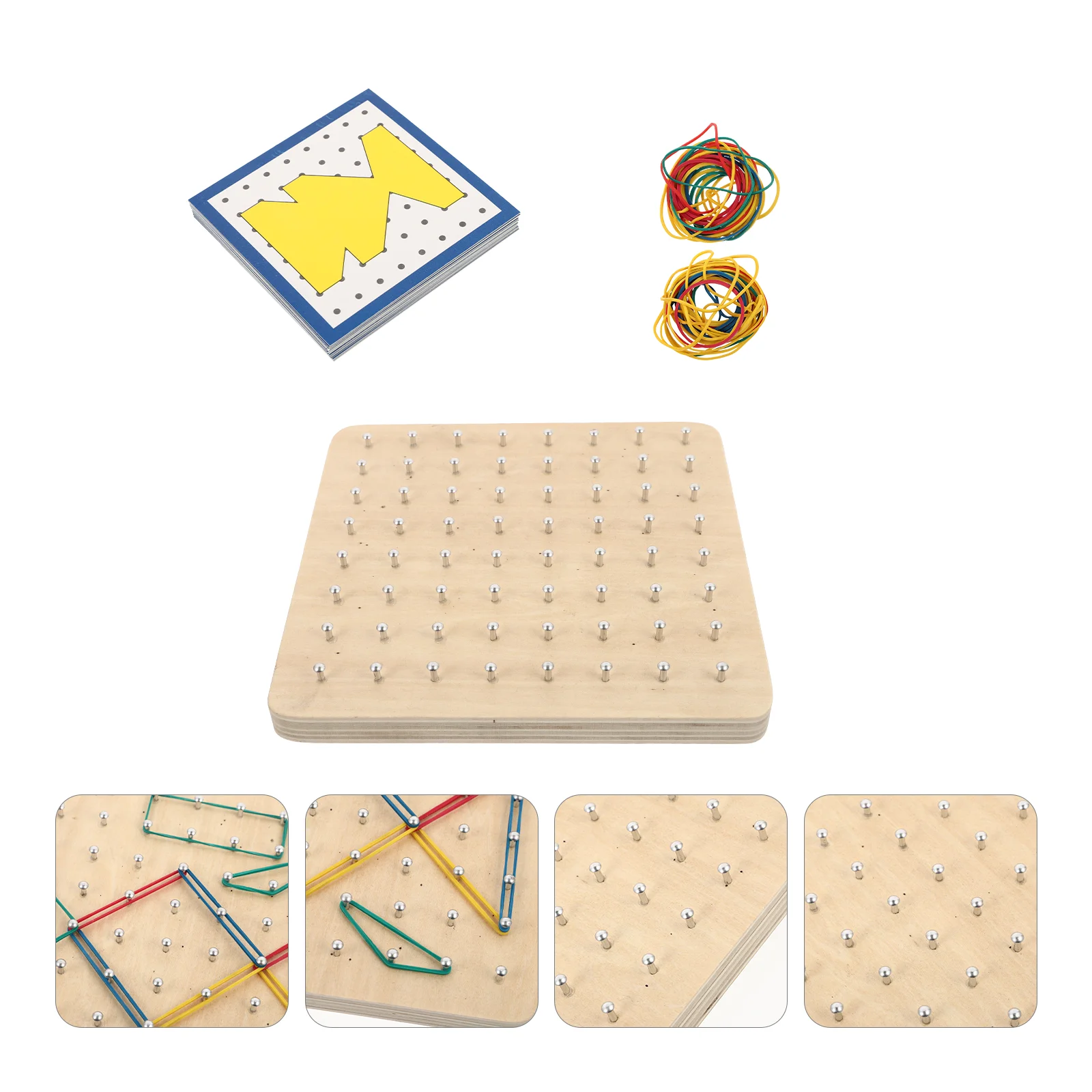 

Math Wooden Pegboard Geometric Shape Learning Tools Kids Toys Mathematics Nail Plate Geoboard Child