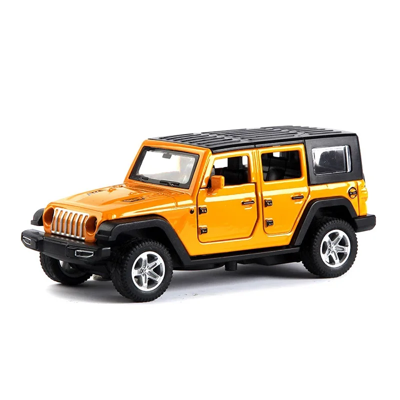 

1:36 JEEPS Wrangler Alloy Car Model Simulation Off-road Toy Vehicle Decoration Ornaments Pull Back Toys Car Kids Collect Gifts