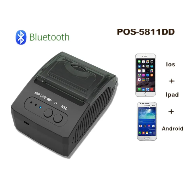 

ZJ-5811 POS Cash Register Payment Bill Android IOS Mobile APP Wireless Bluetooth Portable 58mm Mini Thermal Receipt Printer