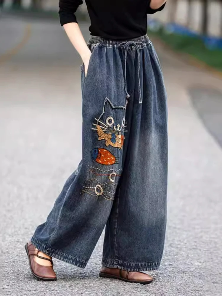 Женские джинсы с принтом