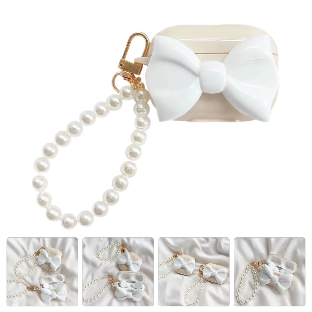 

Earphone Cover Bowkont Decor Pearl Chain Protector Compatible for Airpods 3
