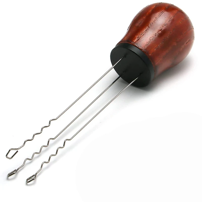 

Needle Espresso Coffee Stirrer, Stirring Tool for Coffee Distribution Powder Handle Professional Barista Redwood