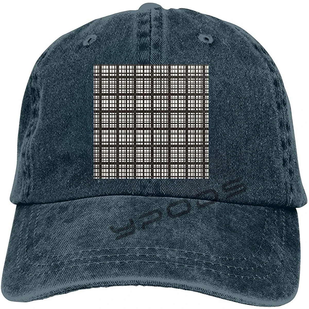 

Black Line Plaid Retro Adjustable Cowboy Denim Hat Unisex Hip Hop Black Baseball Caps Adjustable Gorras Hombre
