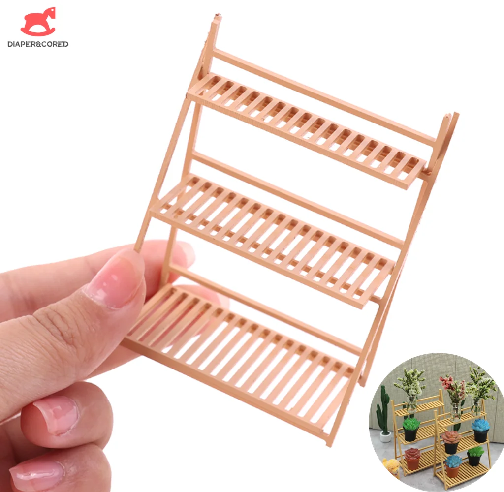 

1/12 New Arrivals Dollhouse Miniature Rack Iron Shelf Flower Stand Decoration Accessories Handmade Toys Gift For Kids
