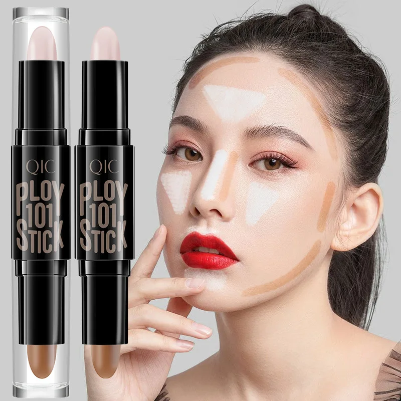 QIC double-headed volume repairing stick concealer volume repairing stereo nose shadow stick brightens the face double-headed