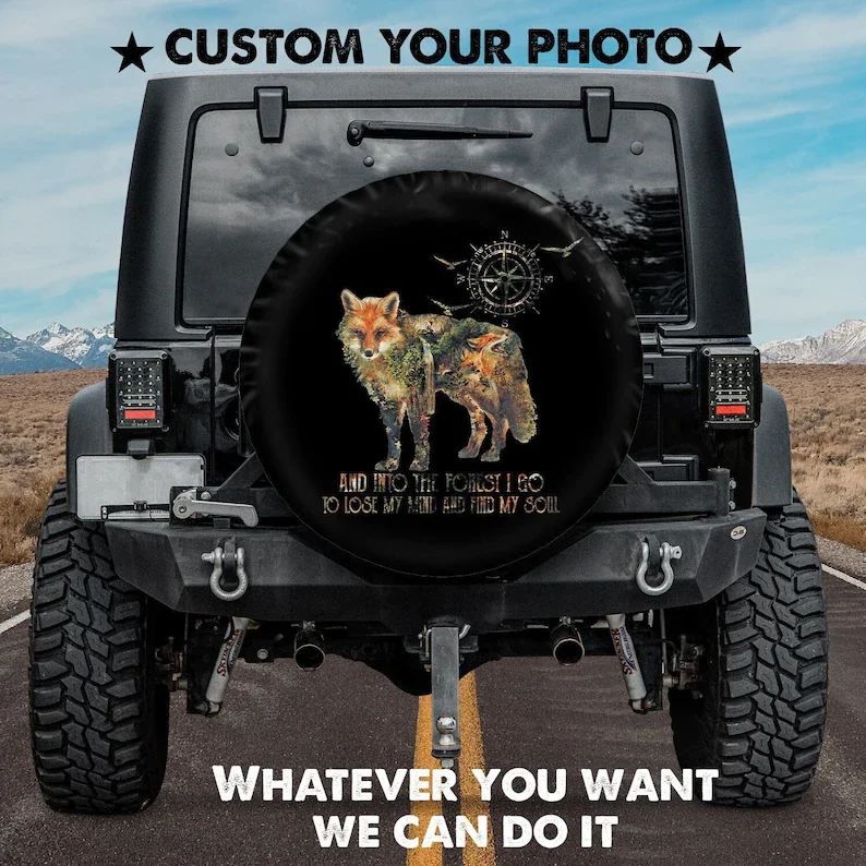 

Крышка CARFox-и в лес я иду из-за потери разума и найду запасную часть моей души покрышка-запасная шина на заказ покрывает ваш собственный,