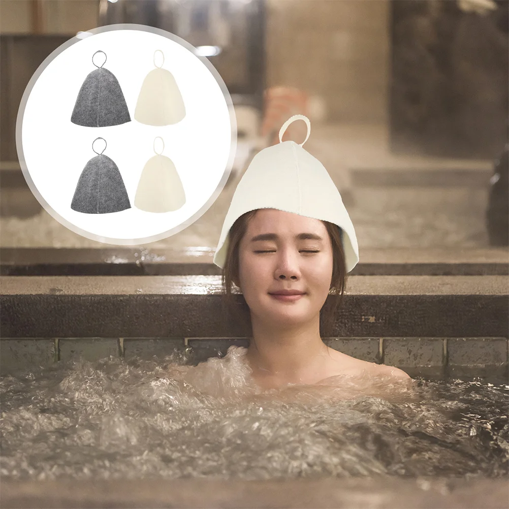 

Sauna Hat Hats Cap Felt Russian Caps Wool Bath Spa Household Women Bathing Banya Hair Reusable Men Vaporarium Bathroom Sunna