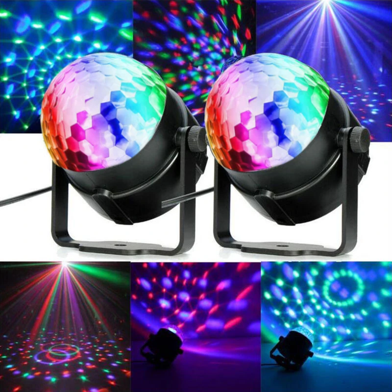 Lumières de scène à LED  son rvb  boule magique  stroboscopique  Mini projecteur Laser  lampe de