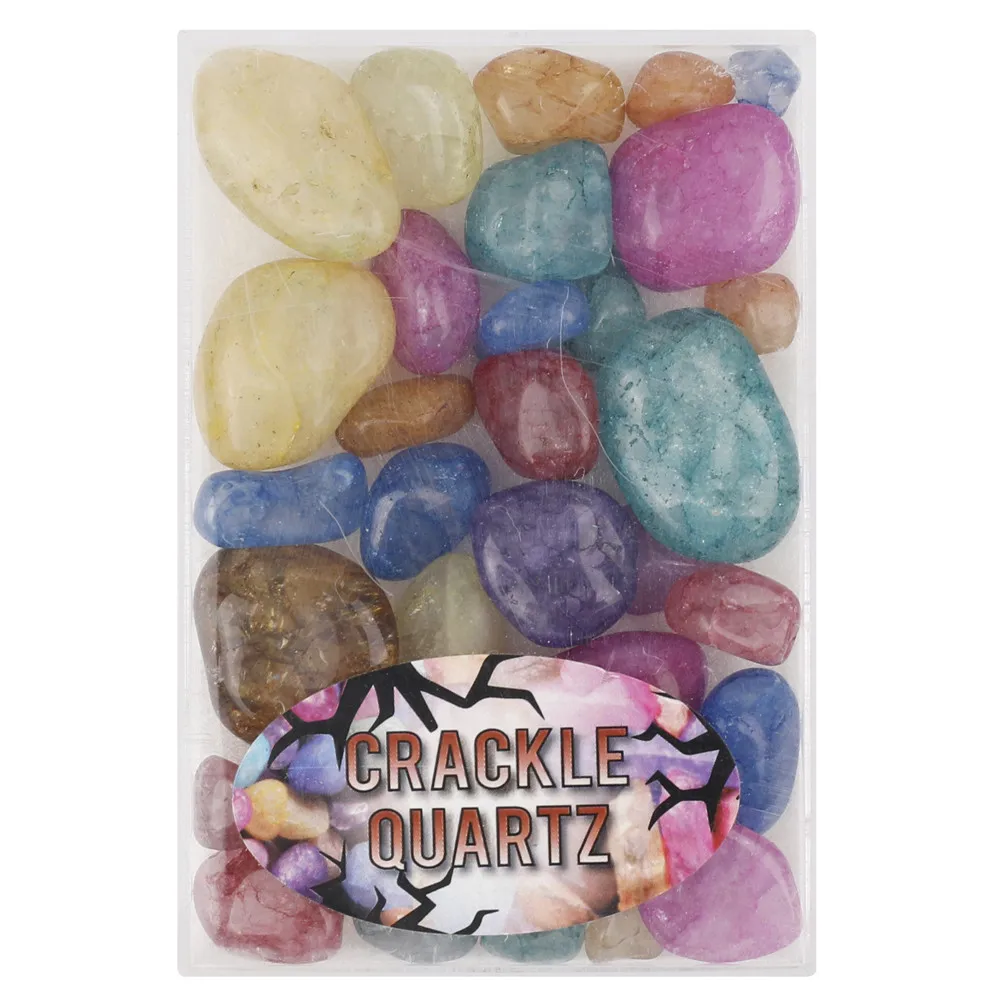 

1Box Natural Stone Tumbled Box Colorful Crystals Plating Colors Specimen Home Decor