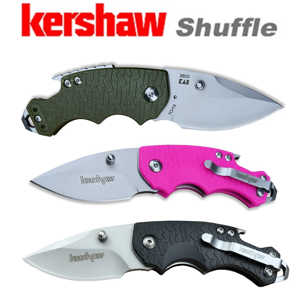 

Multicolor Kershaw 3800 Multifunctional Pocket Folding Knife 8Cr13Mov Blade Nylon Glass Fibre Handle EDC Sharp Cutting Tools