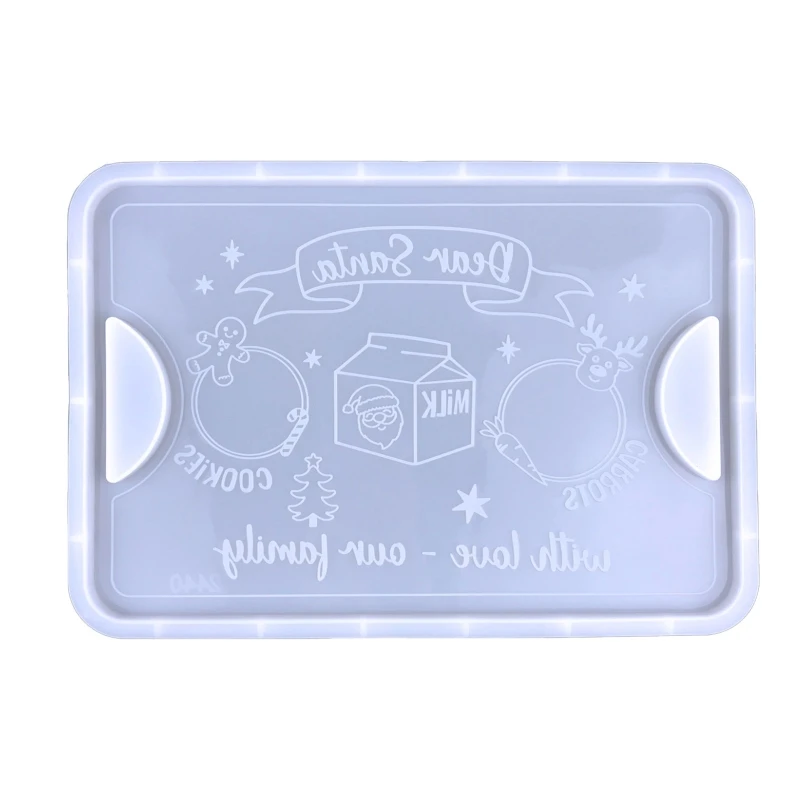 

Large Tray Molds Santa Deer Pattern Epoxy Mold for Party Coaster Tray Mold Craft