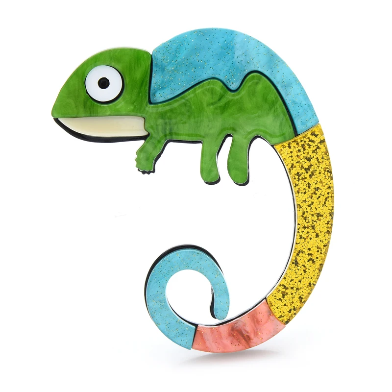 

Wuli&baby Acrylic Lizard Brooches For Women Men Lovely Gecko Animal Party Office Brooch Pin Gifts