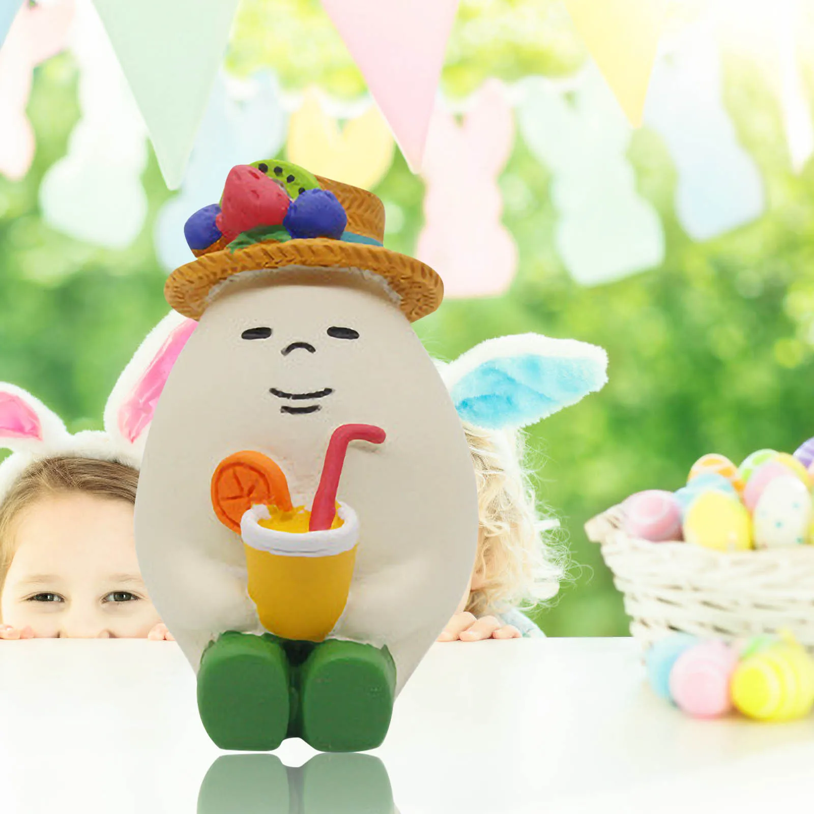 

Rainbow Ornament Resin Rabbit Doll Gardener Home Decoration Easter Cat Christmas Ornament Keepsake Christmas Ornament Cute