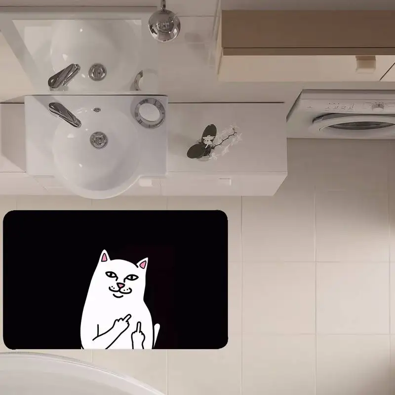 

Personality Cat-RIPNDIP Home Door Mat Absorbent Foot Mat Carpet Bathroom Floor Mat Print Floor Mat