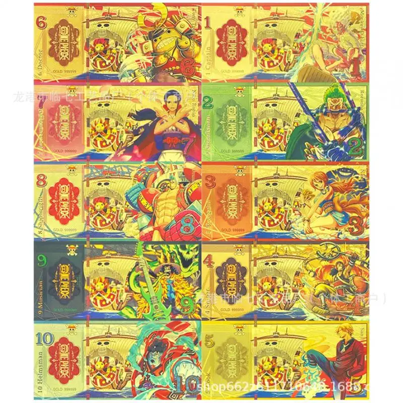 ONE PIECE Золотая фольга Карточка Обезьяна Д Луффи Ророноа Зоро Нами Diy Памятная