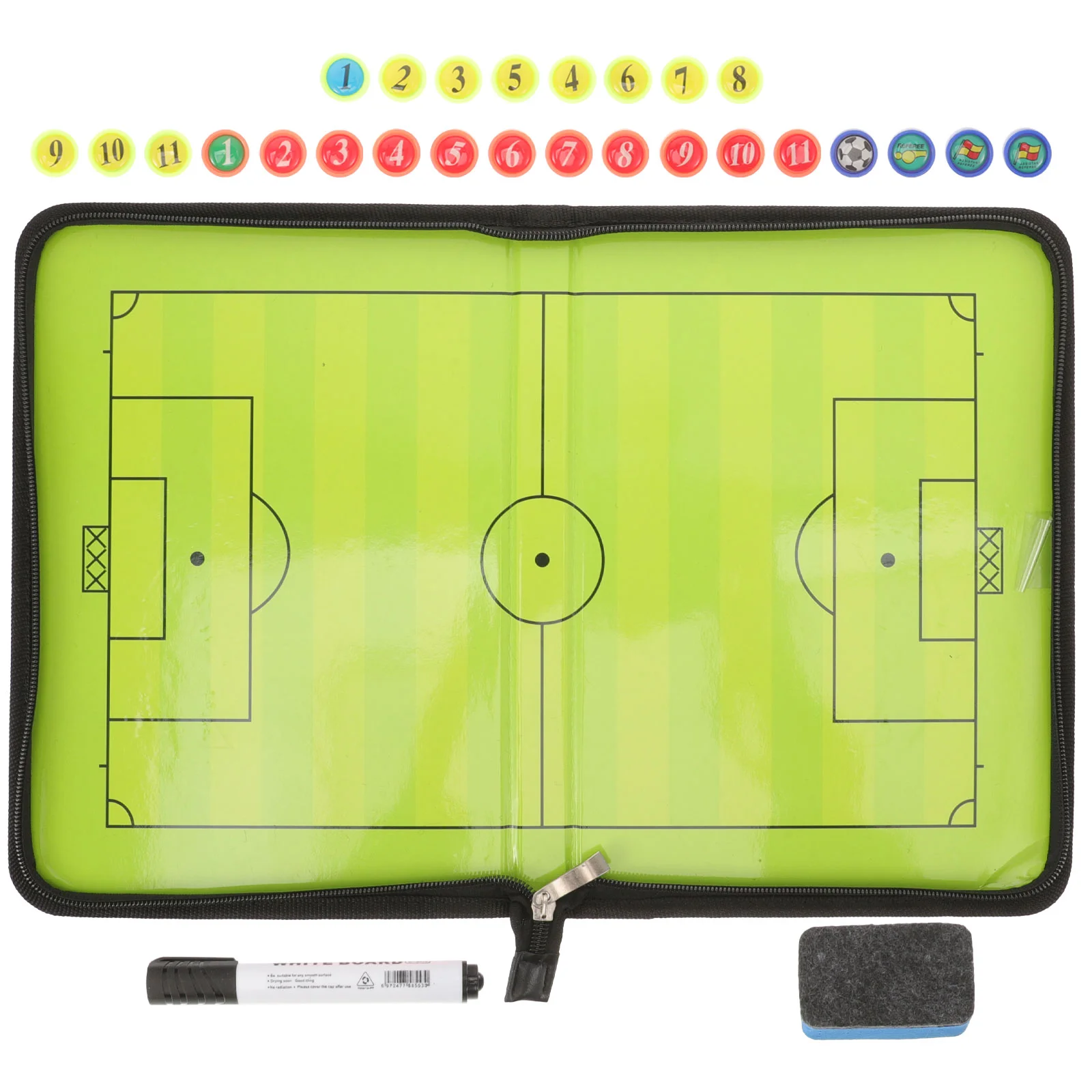 

Soccer Indoor Football Match Board Supplies Zipper Writing Tool Coaching Plastic Soccer-ball Kit