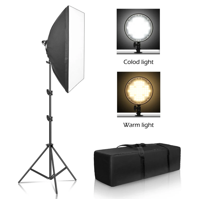 

Photography Softbox Light Kit Photo 2M Tripiod for Soft Box Disc Light Led 45W Photo Studio Stand Lighting Shooting Lamp Video