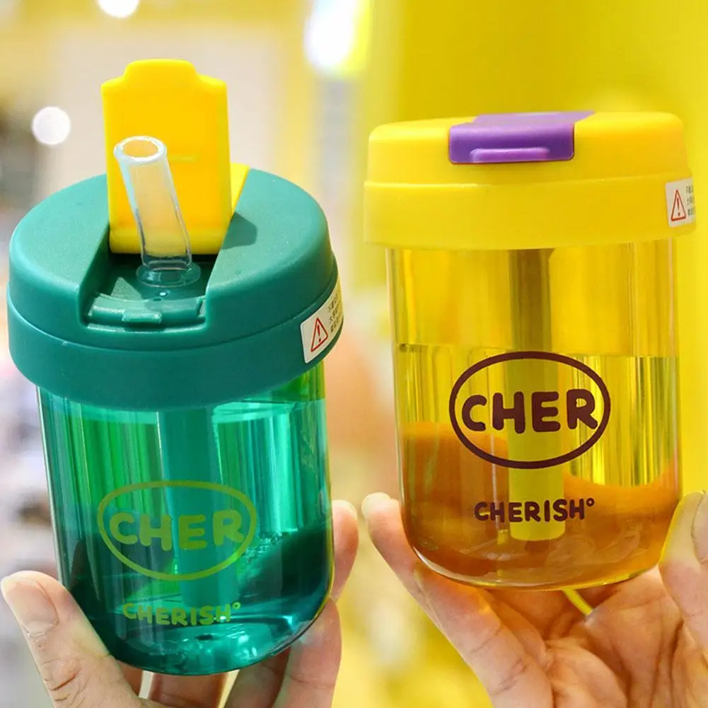 

300ml New Mini Ton Ton Cup Children's Students Men's And Women's General Plastic Cup Portable Straw Cup Double Drink Casual Cup