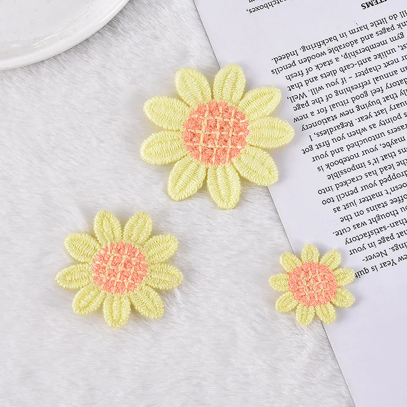 15 шт. Симпатичные вышитые яркие цветочные тканевые нашивки сделай сам наклейки с