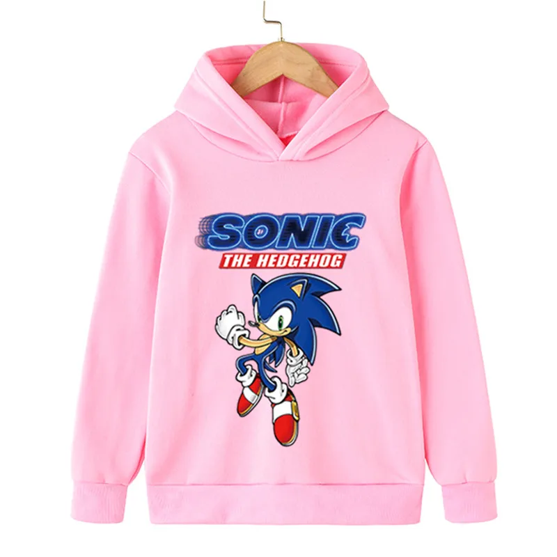 

Children Boys Girls Super Sonic Hoodies Clothes Spring Autumn Cute Hoodie Kids Sweatshirt Children's Sonic 2 Clothing 4-14 Years