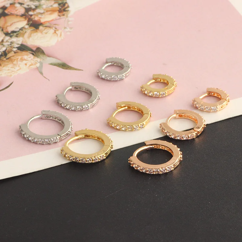 

Guemcal 1 Pair Temperament Female Korean Super Flash Single Row Diamond Earrings Female Earrings Fashion Jewelry