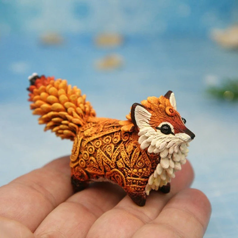 

1Pc Cute Little Fox Resin Crafts Decoration Creative Living Room Courtyard Garden Desk Decoration Ornaments Holiday Gifts