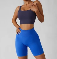 new gym shorts set sports seamless fitness yoga set two piece workout bra and cycling shorts running training womens tracksuit