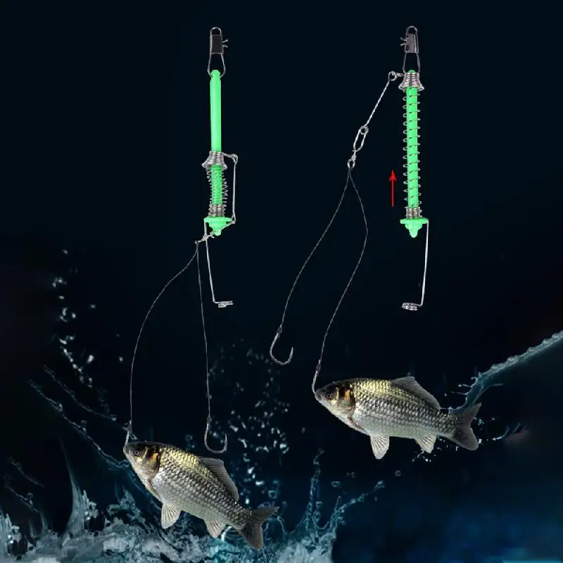 

NEW Camping Automatic Fishing Device Spring Ejection Hook Fishing Hook Stainless Steel Universal Fishing Tackle Artifact Hotsale