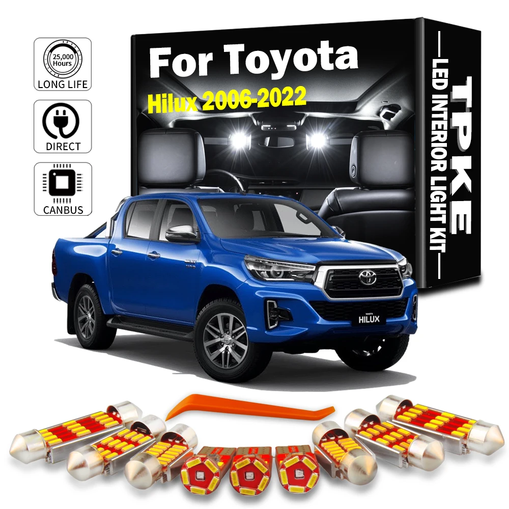 

TPKE комплект светодиодного интерьерного освещения для Toyota Hilux 2006- 2011 2012 2013 2014 2015 2016 2017 2018 2019 2020 2021 2022 Canbus автомобильные лампы