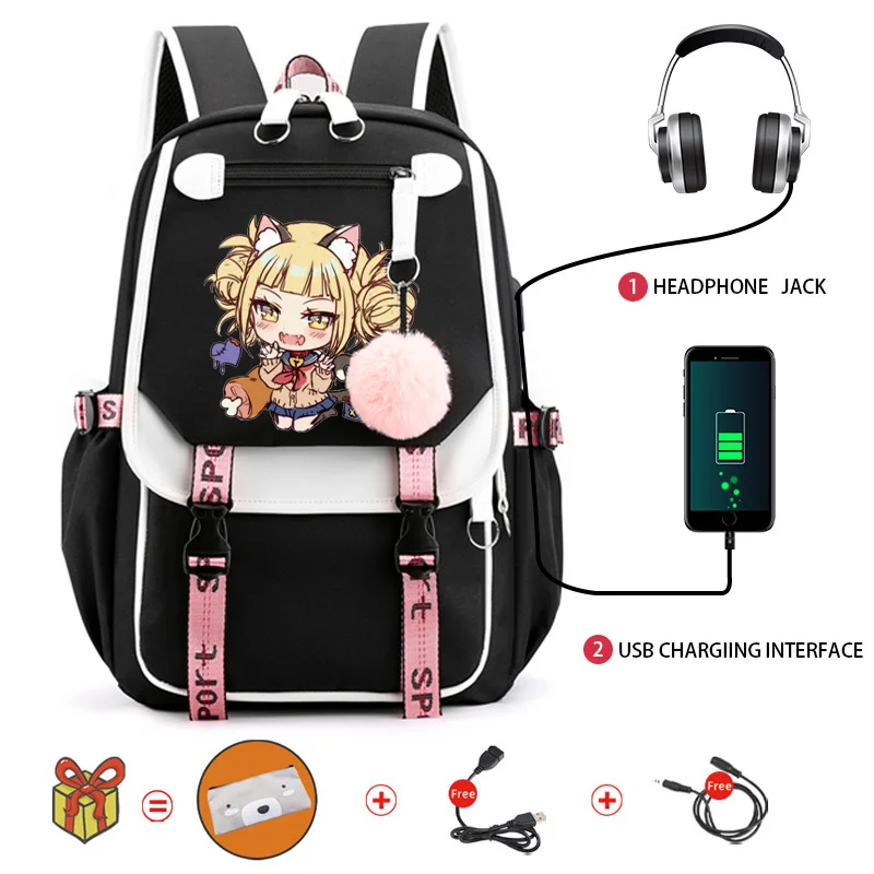 

Anime Backpack My Hero Academia Toga Himiko Kawaii Schoolbag Girls Boys Manga Cartoon Large Capacity Bookbags for Teenagers