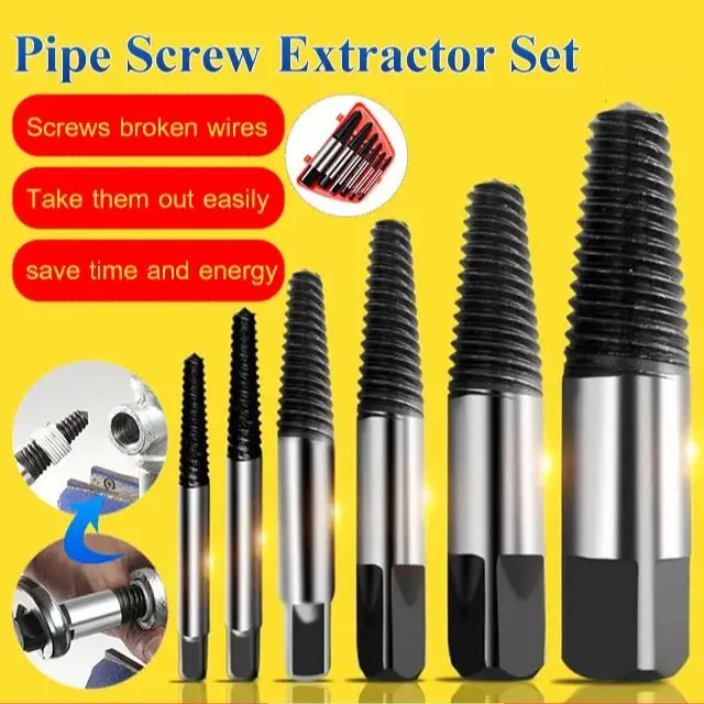 

Pipe Screw Extractor Set Damaged Screw Broken Bolt Water Pipe Remover Set