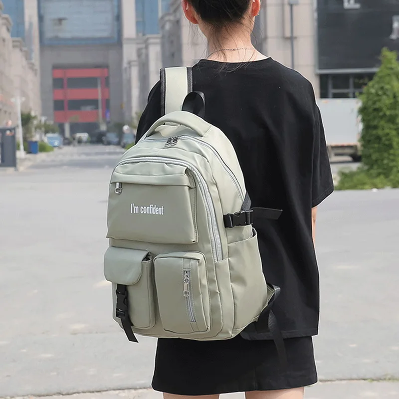 

New Trendy Korean Version Large-capacity School Bag Lightweight Simple Travel Backpack Bookbag 2022 College Students Backpack