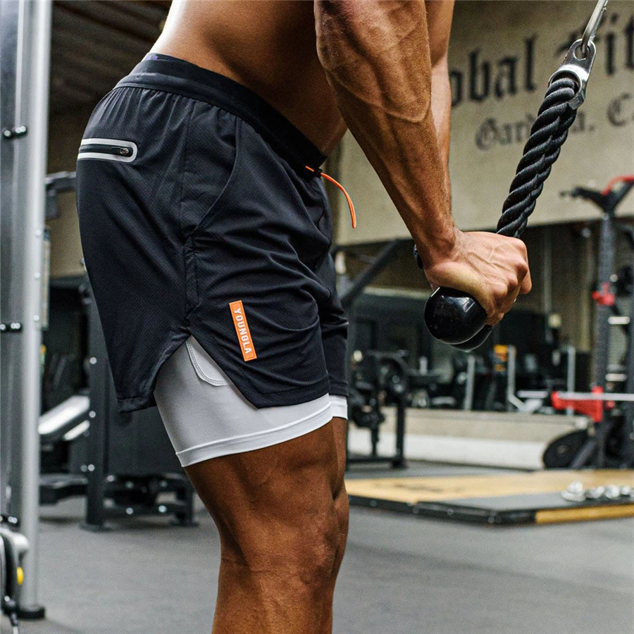 2022 camouflage Running Shorts Men 2 in 1 Sports Jogging Fitness tatting Quick Dry Gym Training Sport Workout Short Pants |