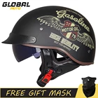 Мотоциклетный шлем в стиле ретро для мужчин, мотоциклетный шлем с открытым лицом, аксессуары для скутеров и мотоциклов, солнцезащитные линзы, сертификация DOT