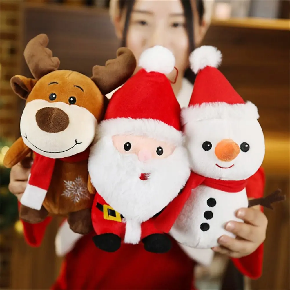 

Cartoon Plush Toy Stuffed Animal Doll For Children Gifts 23/40/50CM Christmas Santa Claus Elk Snowman Pillow Home Decor