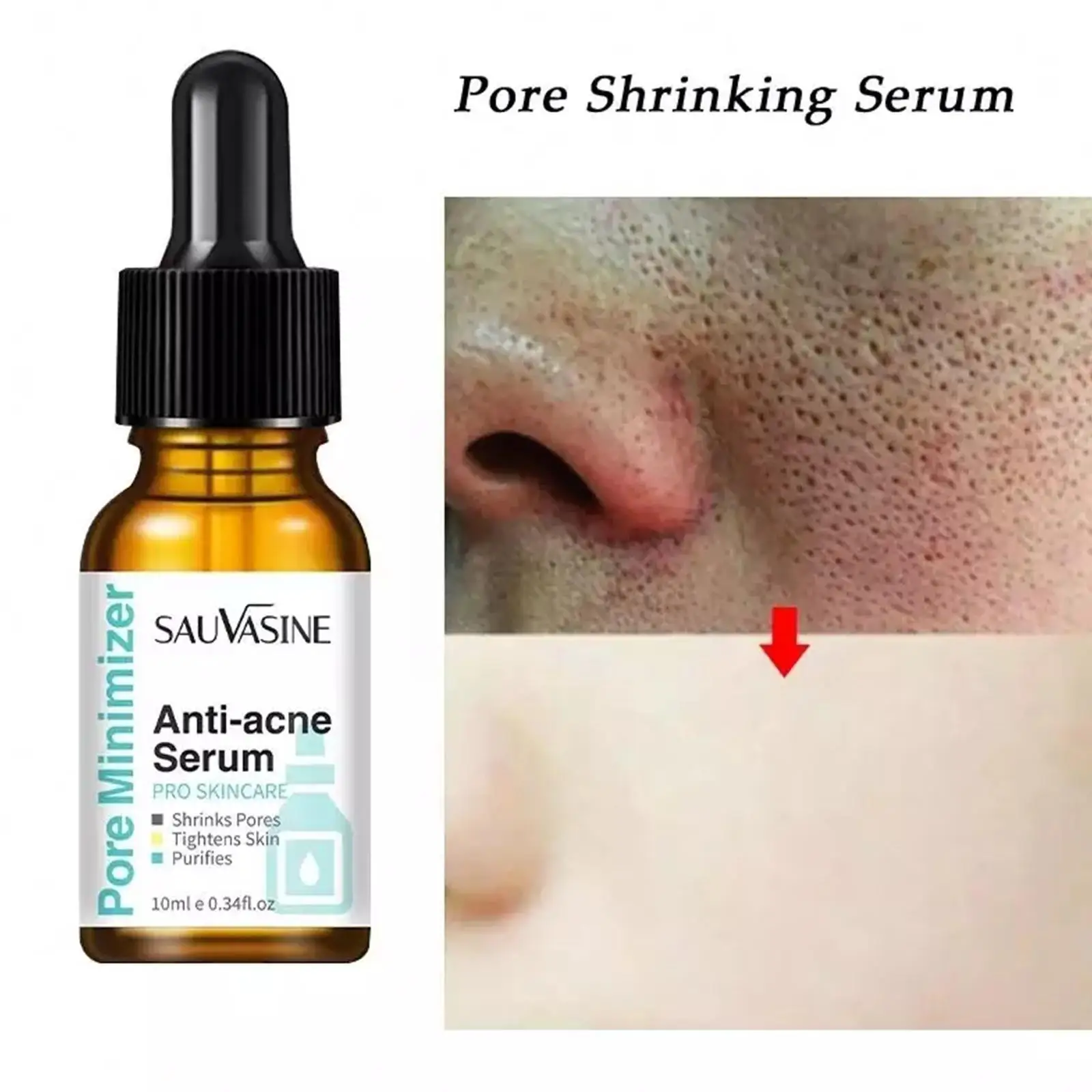 

Pore Shrinking Serum Acne Treatment Face Oil Control Remove Brighten Blackheads Scars Moisturizing Care Beauty Acne Skin Pr S6U5