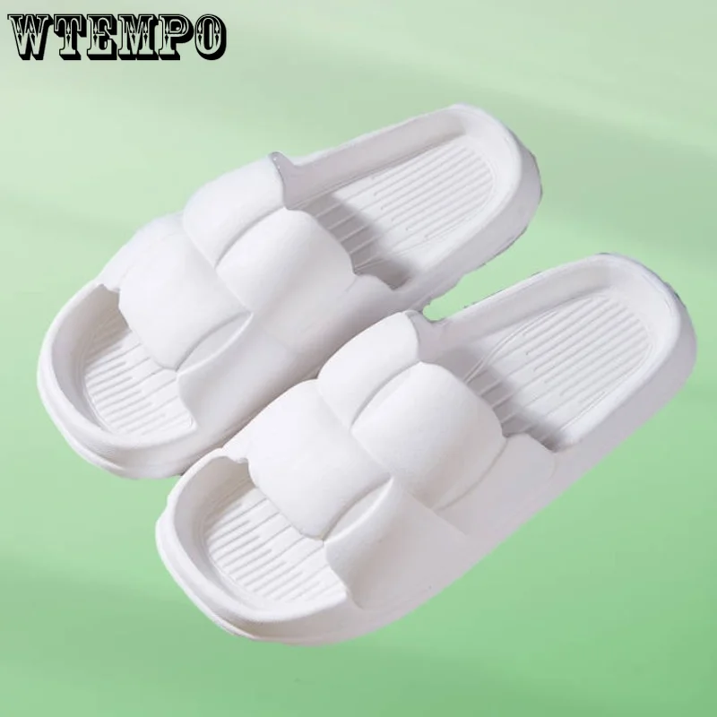 

WTEMPO Thick Platform Shoes Cloud Slippers Summer Women Non-slip Bathroom Home Mute Slides EVA Soft Couples Sandals Dropshipping