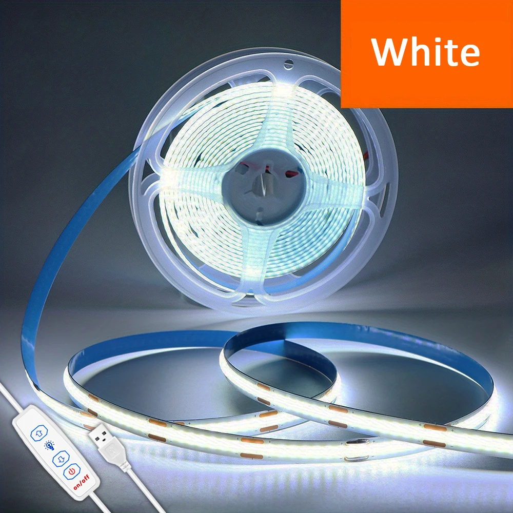 

Светодиодная лента Mikenoon COB USB 5В белая 1м