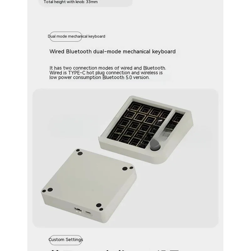 Механическая беспроводная клавиатура Rgb-дизайнер QMK через Office KB19B-01 19 клавиш